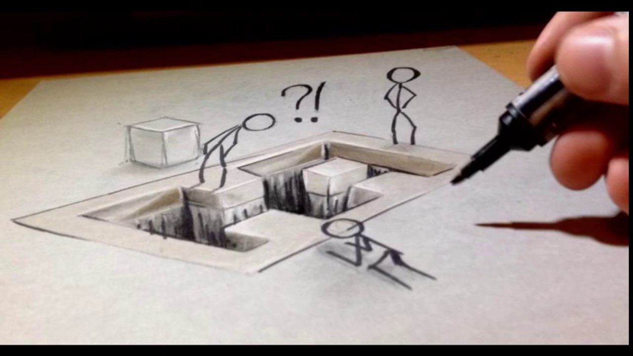 Anamorphic Illusion, How i Draw a 3D Art