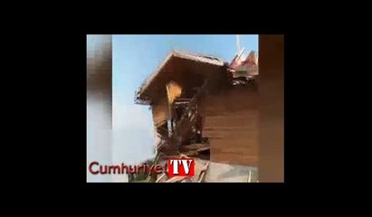 Yaylada kaçak yaptığı evini traktörle kendisi yıktı