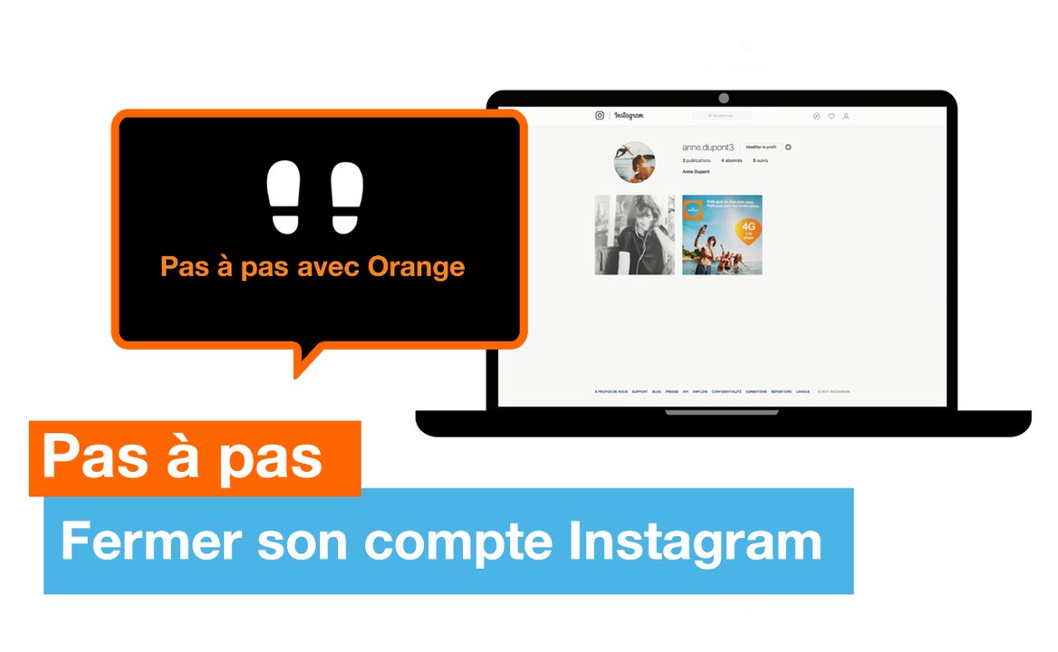 Pas à pas - Fermer son compte Instagram – Orange