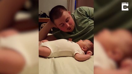 Baby Throws Up On Unsuspecting Dad