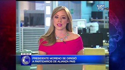 Presidente Moreno se dirigió a partidarios de Alianza País
