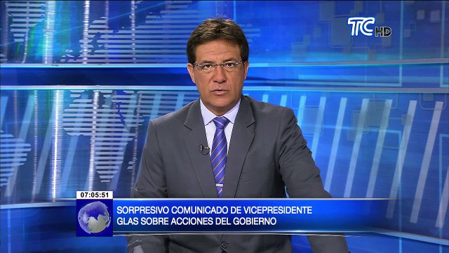 Sorpresivo comunicado de vicepresidente Glas sobre acciones del gobierno