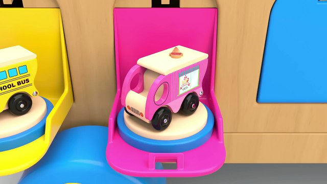 Learn Colors with Wooden Truck Toy and Street Vehicles Toys Colors Collection for Children