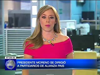 Presidente Moreno se dirigió a partidarios de Alianza País