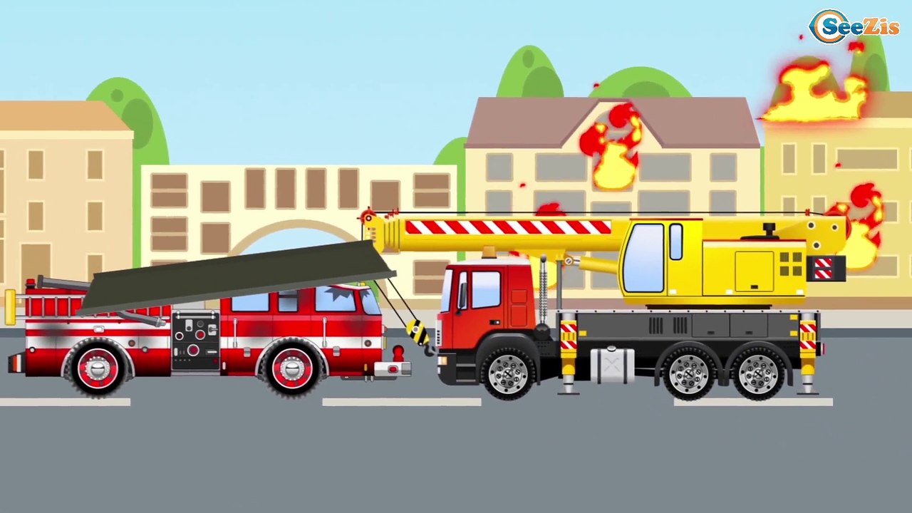 Мультики про машинки. Пожарная - Новая цветная машинка в мультике. Мультфильмы для детей