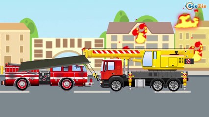 Мультики про машинки. Пожарная - Новая цветная машинка в мультике. Мультфильмы для детей