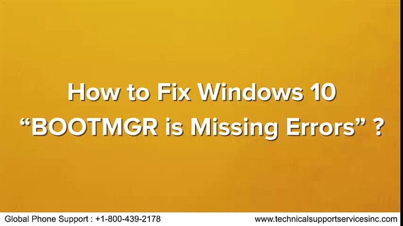 How to Fix Windows 10 BOOTMGR is Missing Errors