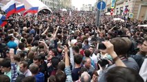 Протесты и массовые задержания 12 июня в Москве. Тверская улица ©AFP