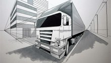 3D Art - Truck - How to Draw a 2 Point Perspective Vehicle - Perspective Drawing - (Rui Gouveia)