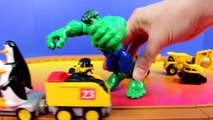 Imaginext Batman Dreams about Joker Driving Cat Wooden Construction Train Hulk