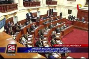 Congreso aprueba moción que pide salida de embajador venezolano en Perú