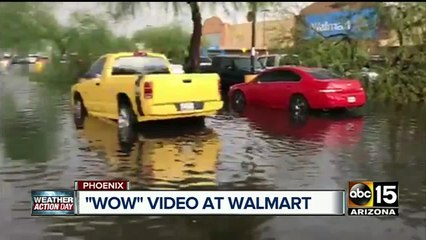 Central Phoenix Walmart flooded during monsoon storm