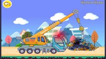 Acerca de coches dibujos animados Niños para de dibujos animados sobre camión grúa maquinaria de construcción Sun
