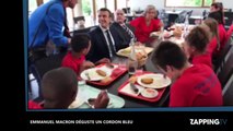 Emmanuel Macron : Le président déguste un cordon bleu, son plat préféré, entouré d'enfants (vidéo)