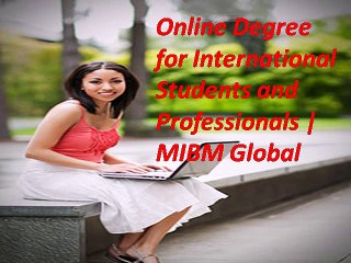 Online Degree for International Students and Professionals online