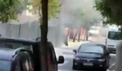 Metro inşaatında patlama anları kamerada