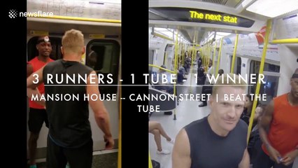 Runners race London underground train to the next stop
