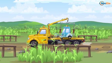 Tow Truck with Car Service New Kids Animation | Street Vehicles Cartoon for children