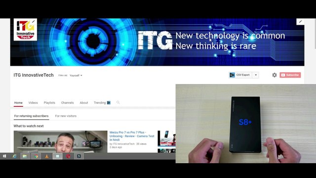 Samsung galaxy s8 plus quick unboxing- price,features,specifications in hindi f.t ITG Innovative tech