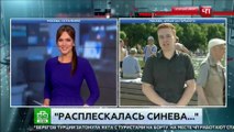 Un journaliste se fait frapper par un russe ivre en plein direct