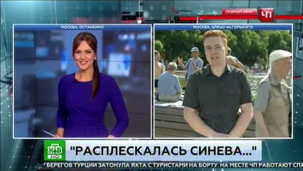 Un journaliste se fait frapper par un russe ivre en plein direct