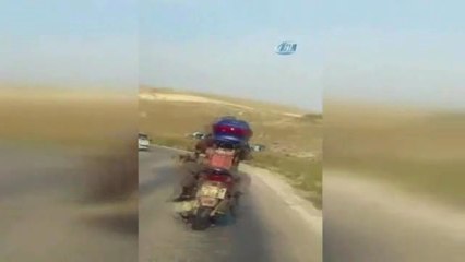 Motosiklette Köpek ile Tehlikeli Yolculuk