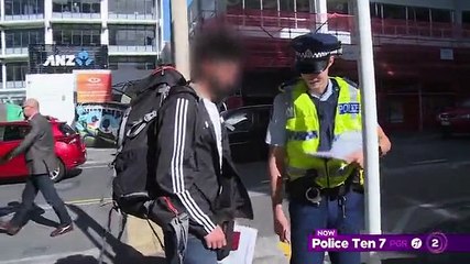 Police deal woman having a mental health episode—or maybe she's just praying? (Police Ten-7, TVNZ)