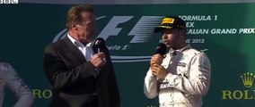 Lewis Hamilton tells Arnold Schwarzenegger- 'I thought you were taller'