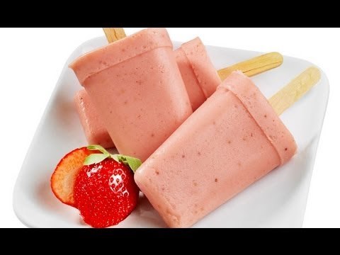 Paletas Heladas de Fresas con crema / deliciosas paletas de fresa con crema