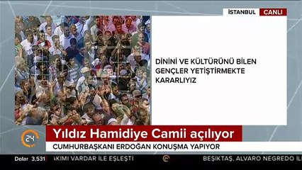 Cumhurbaşkanı Erdoğan'a Yıldız Hamidiye camii açılışında yoğun ilgi