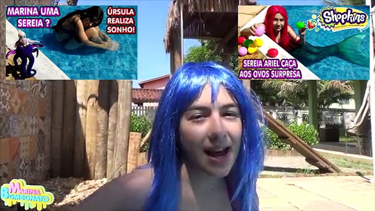 Desafio de Sereia Ariel Caça Ovo Surpresa Shopkins na Piscina (Sirena, Inédito, Tesouro)