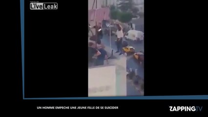 Un homme très courageux sauve une jeune fille du suicide (vidéo)