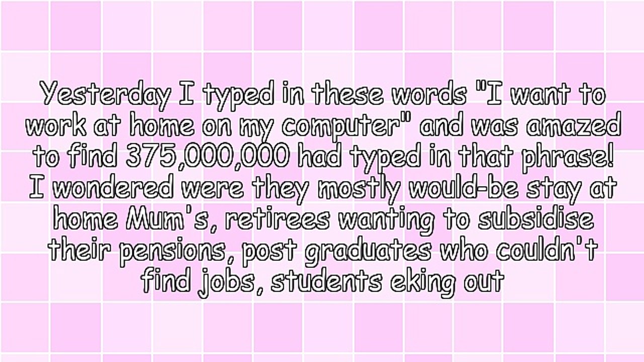 I Want to Work at Home on My Computer