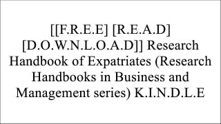[6hjMe.[F.r.e.e D.o.w.n.l.o.a.d]] Research Handbook of Expatriates (Research Handbooks in Business and Management series) by Yvonne McNulty, Jan Selmer RAR