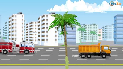 Learn Vehicles Car Cartoon for Kids - Police Car racing with Monster Truck New Children Video