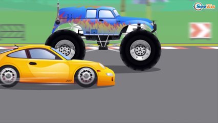 Super Camión Monstruo - Aventura con Transportes | Dibujo animado de coches PASEO