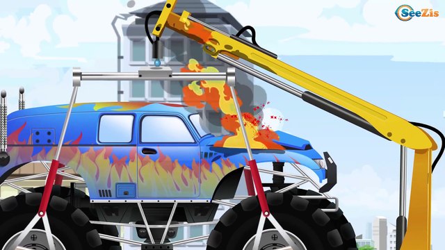 Aprende los colores con camiones monstruos // Learn Spanish colors with monster truck