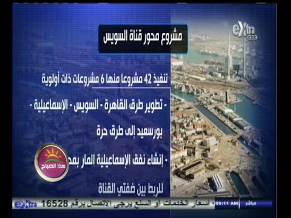 #هذا_الصباح | الرئيس #السيسي يطلق اليوم إشارة بدء مشروع محور قناة السويس اليوم