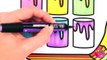 How to Draw Colorful Paint Brush & Paint Tins, Coloring Pages | Learning Drawing Art Color