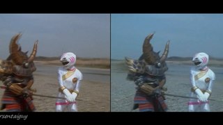 PR Wild Force/ Gaoranger Samurai Org First Appearance Split Screen (PR and Sentai version)