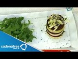 Receta de napoleón de betabel con pera y vinagreta. Receta de napoleón / Receta fácil