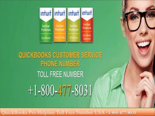 QuickBooks Customer Service Phone Number at 1-800-477-8031