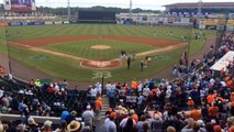 Jim Leyland and Alan Trammell throw ceremonial first pitches at Joker Marchant Stadium Mar