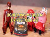 LIGHTENING MCQUEEN DRIVES TOO FAST THE FLASH CARS 3 MARSHALL MARCUS PEPPA PIG Toys BABY Videos, DISNEY PIXAR, JUSTICE LE