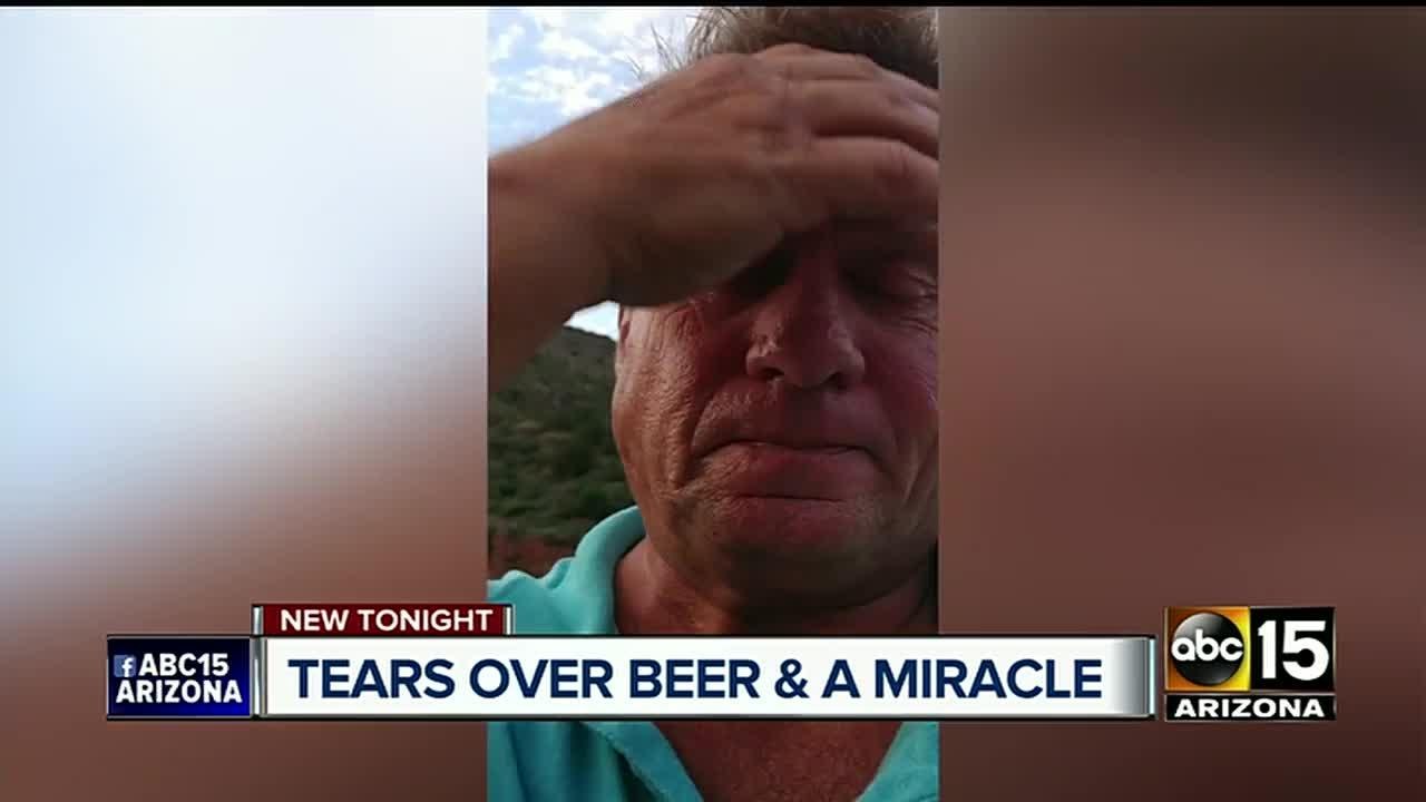 Man stranded in desert with beer, crackers in car