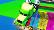 Learn Color Big Truck & Boats Jump - Mr Bean and Spiderman Cartoon for Kids with Nursery Rhymes