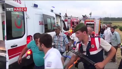 Amasya'da yolcu otobüsü devrildi