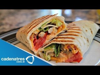 Receta de Wrap con hummus picante / Cómo hacer un wrap con hummus