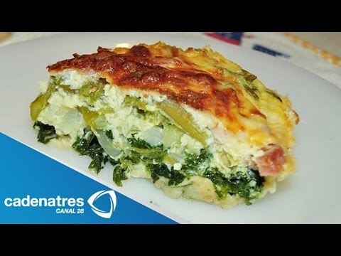 Receta de frittata de espárragos con pimientos amarillo. Receta de frittata / Tortilla española