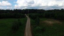 Truck moving on gravel road